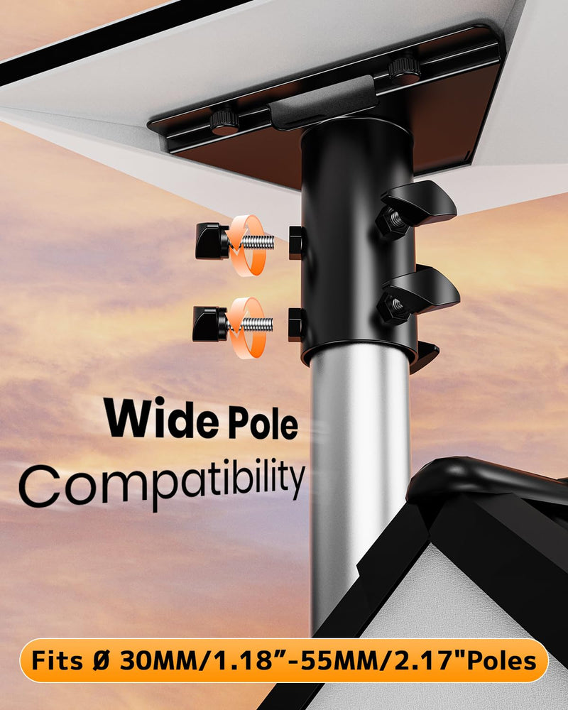 Starlink Mini Pipe Adapter, Tool-Free Installation Starlink Mini Pole Mount, Heavy-Duty Manganese Steel Starlink Mini Mount with Anti-Rust Coating for Outdoor RV Roof Yard for 1-1.9in Poles