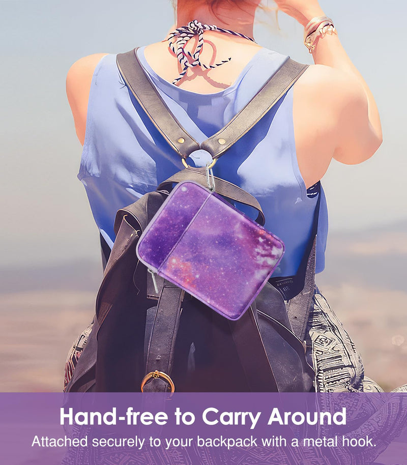 MoKo 6-7 Inch Kindle Sleeve Bag, Protective Nylon Cover Compatible with Kindle Paperwhite 2021, Fire 7 2022, All-New Kindle/Kids (11th Generation) 2022, Kindle Oasis E-Reader, Purple Starry Sky 6.8 inch