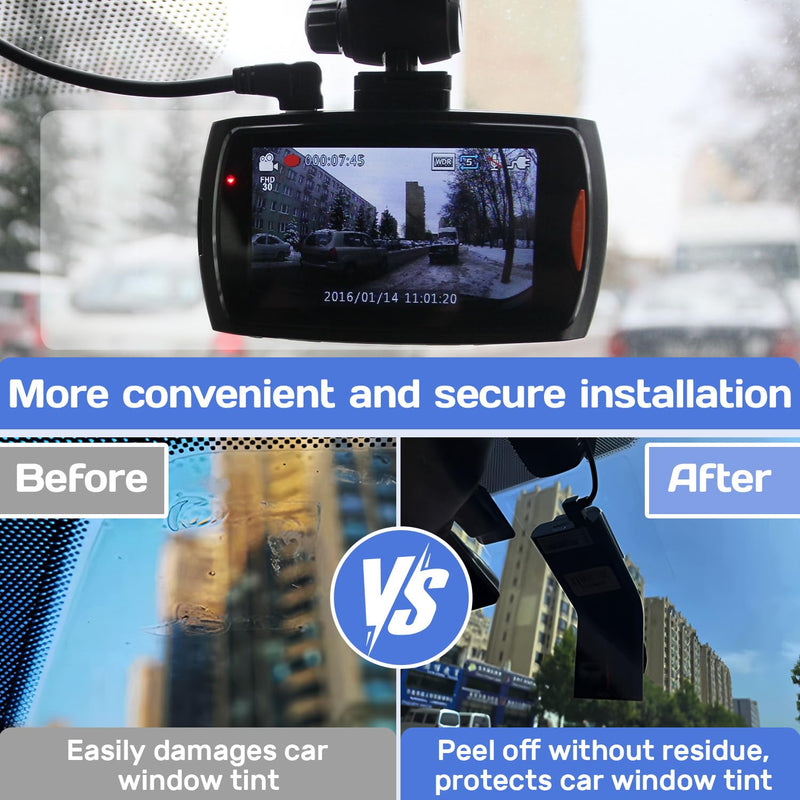 Dash Cam Windshield Stickers, 8 Pcs Clear Electrostatic Mounting Film, Reusable Scratch-Resistant Adhesive Pads for Car Camera (8 Pcs)