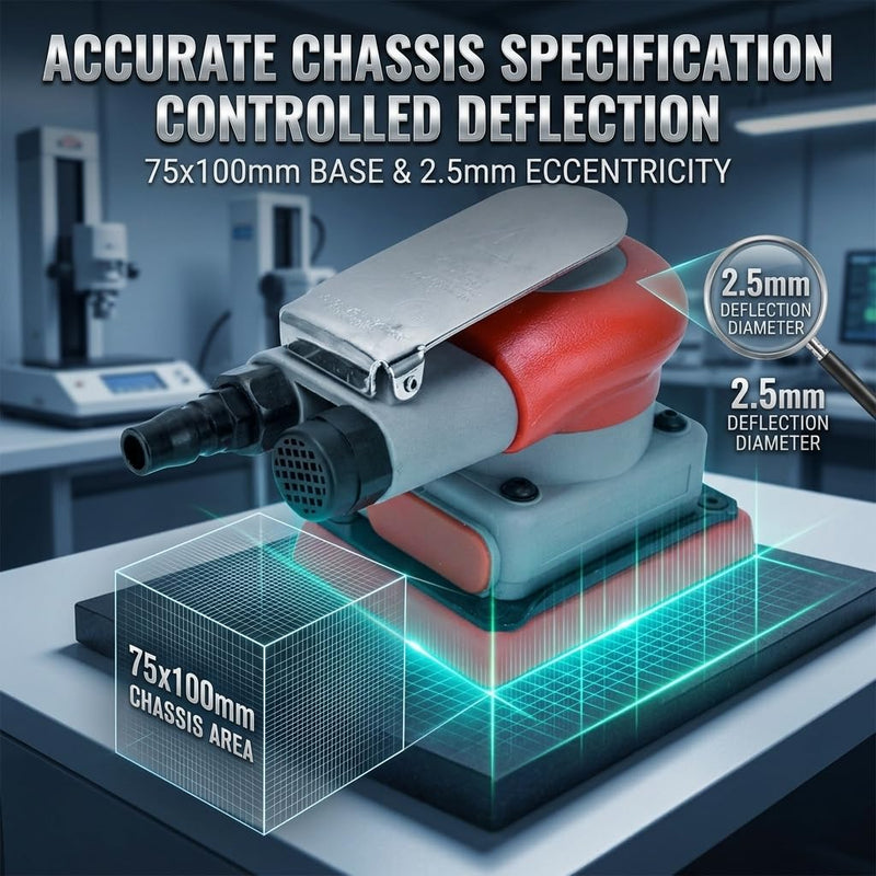 Pneumatic Sander Air Orbital Sander, Solid Alloy Steel Air Squares Sanding Machine 3 * 4 In 10000rpm Pneumatic Sander, Sanding Grinding Polishing Sander for Wood Metal Car Beauty
