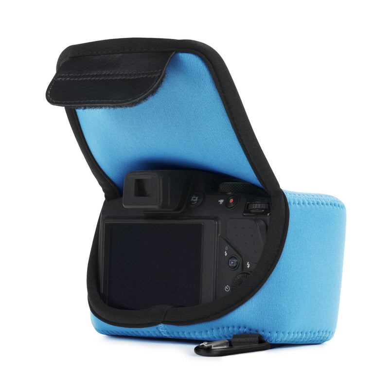 MegaGear Nikon Coolpix L340 Ultra Light Neoprene Camera Case, with Carabiner - Blue - MG786 One Size