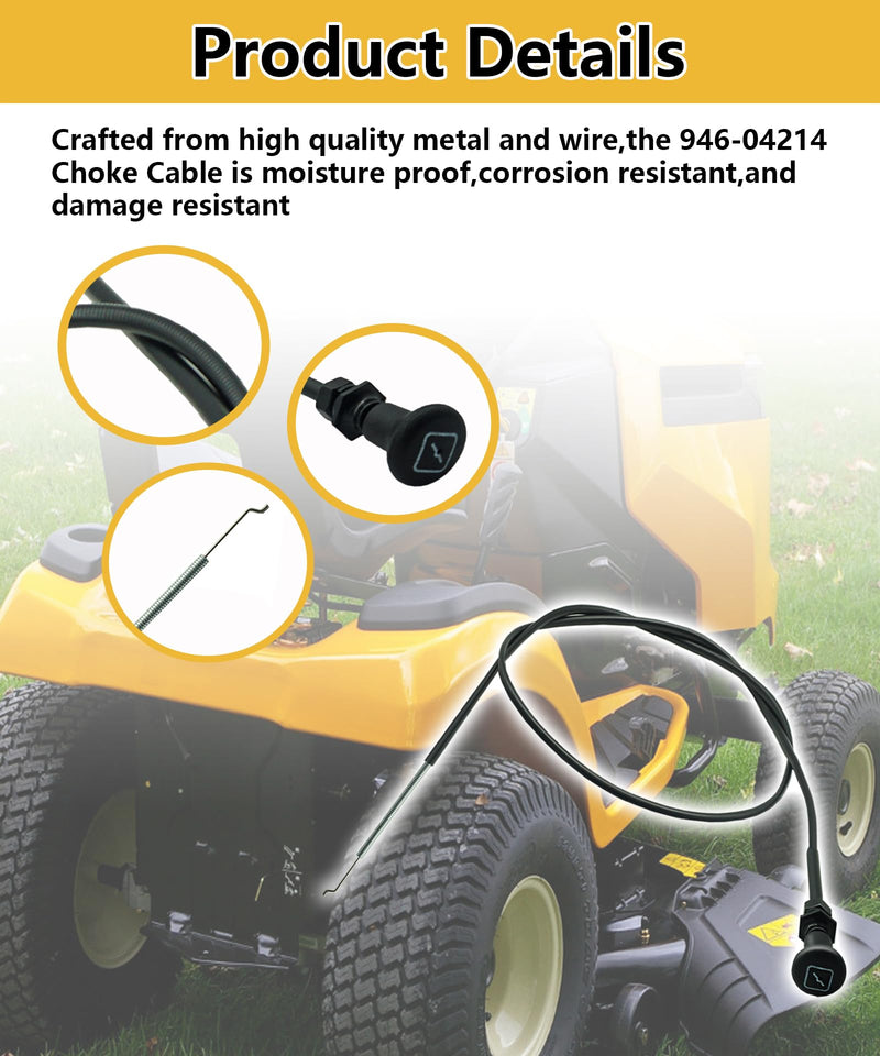 946-04214 61" Choke Cable Replacement Fits for CUB Cadet Z Force RZT SZ 48 50 54 60 S L LZ LE KH FAB,Replaces 746-04214