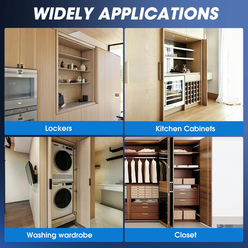 14in Pocket Door Hardware Slide 1 Set,Cabinet Hidden Sliding Pocket & Pivot Door Rail with Hinge for Heavy Duty Furniture,Soft Close Retractable Hardware Kit for Kitchen & Recessed Wardrobe 14 Inch 1.0
