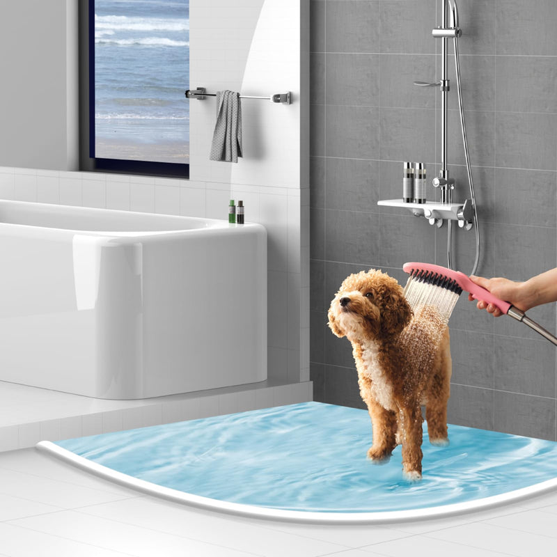  [AUSTRALIA] - Shower Threshold Water Dam Shower Water Guard - 78 Inch Flexible Collapsible Waterproof Adjustable Bathroom Seal Strip, Self-Adhesive Shower Door Bottom Guard for Bathtub, Tile & Floor 78 inches Transparent
