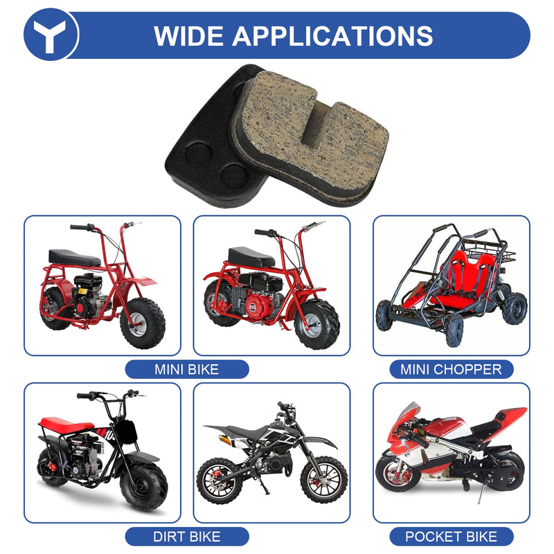 YOXUFA Mini Bike Brake Pads Disc Brake Pads for 79cc 97cc 100cc Coleman CT100U CC100X Baja Doodle Bug DB30 Motovox MBX10 Monster Moto MMB80 MMB105 49cc SYX Moto Mototec Pocket Dirt Bike ATV Parts 12