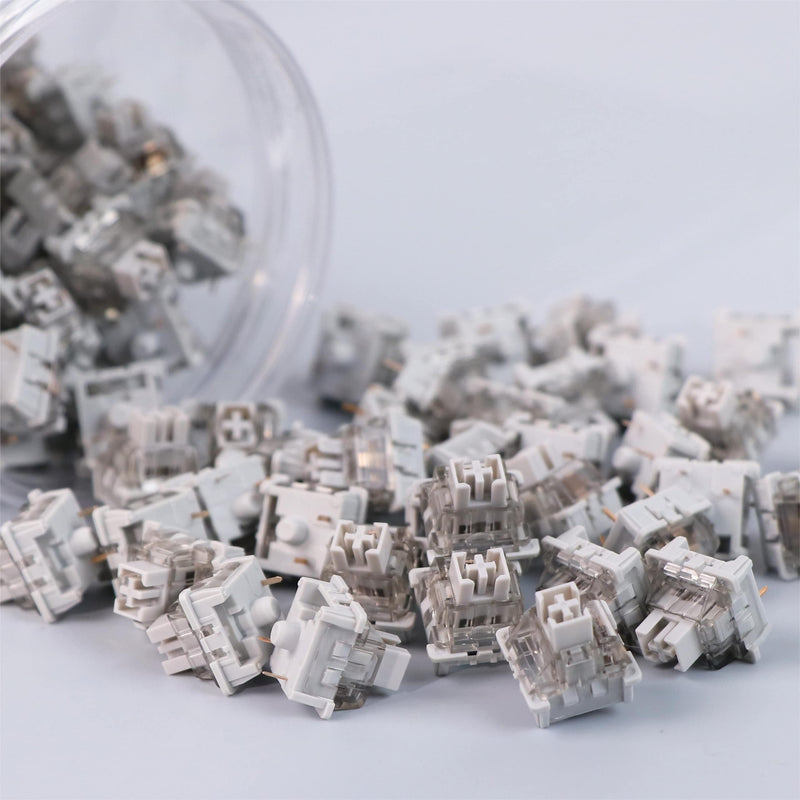 EPOMAKER x LEOBOG Keyboard Switches Set for Mechanical Gaming Keyboard, 100 Pcs Linear/Tactile Switch Set, Factory Lubed, 5-Pin Switch with POM Stem, Compatible with MX Keycaps (Graywood V3, Linear) Graywood V3