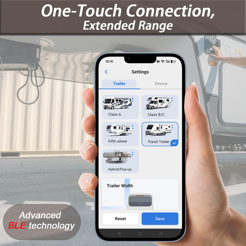 Wireless RV Leveling System - American Design User-Friendly Only for Android Phone App With Real-Time Precise Leveling Measurements, Advanced RV Level Camper Must Have Accessory, Battery-powered