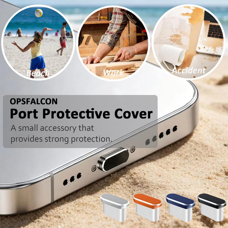 USB C Dust Plug, 4 Pack Metal USB C Port Plug Cover, Charging Port Protector Cover for iPhone 17, 16, 15 Pro Max, Samsung Galaxy, Kindle, Pixel, and All USB C Devices (Blue) Blue