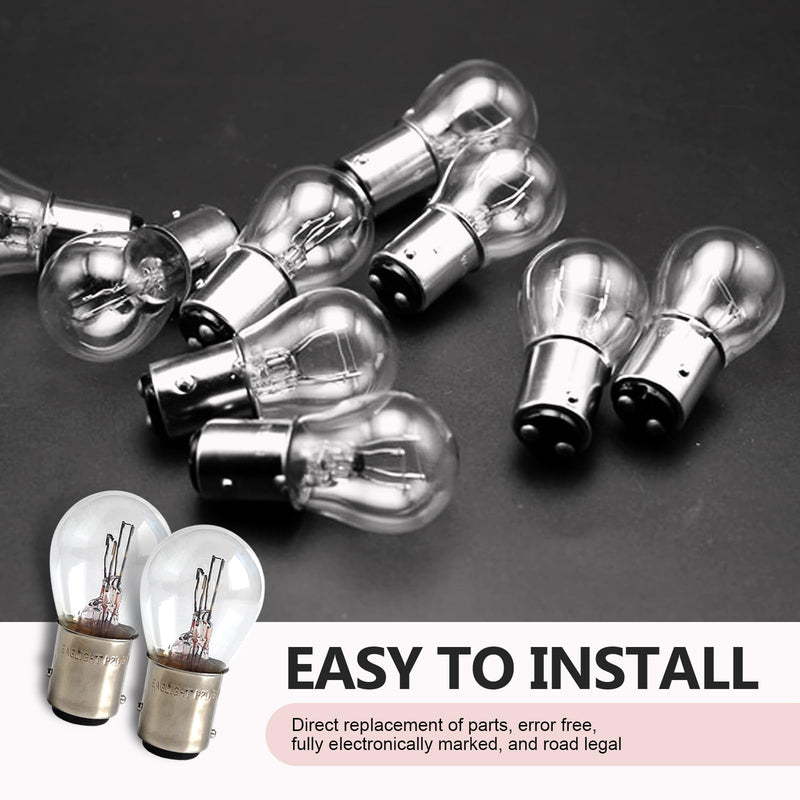 10PCS 1157 Light Bulb, Double Tail High and Low Brake Light Bulb, P21/5W S25 2057 2357 7528 BAY15D Bulbs, Universal Halogen Turn Signal Parking Lights(White) white