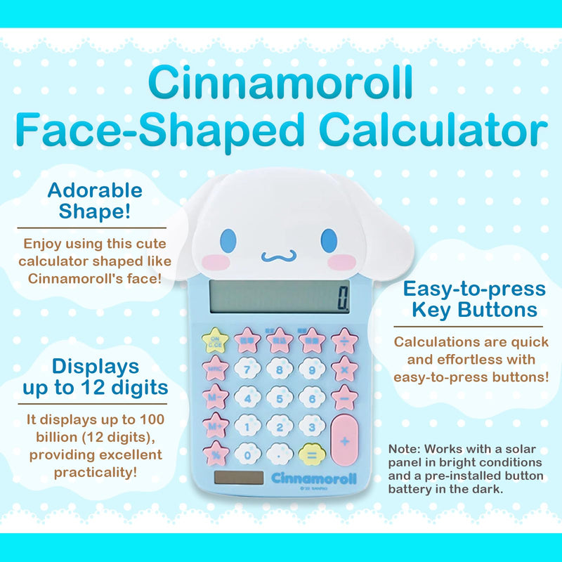 Face Shaped Calculator (Japan Import) - Includes Cherry Blossom Message Card (Cinnamoroll) Cinnamoroll