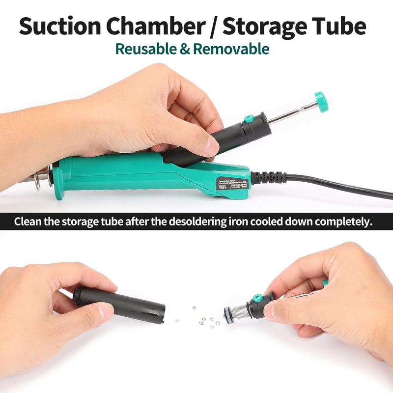 YIHUA 929D VI Temperature Controlled Electric Desoldering Iron with Upgraded Performance Heated Solder Sucker Tool with 3 Nozzles Soldering Iron Pump Function