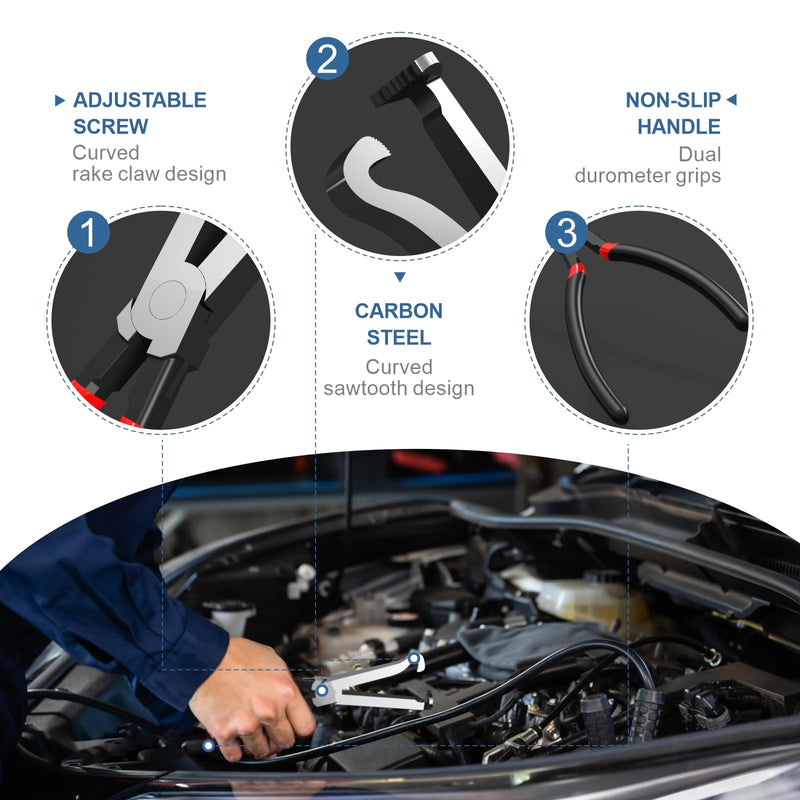 Electrical Disconnect Pliers 3-Pack Professional Set - Automotive Connector & Fuel Line Clip Remover Tools for Cars, Trucks Repair with Rapid Disconnector (Multi-Use Kit)