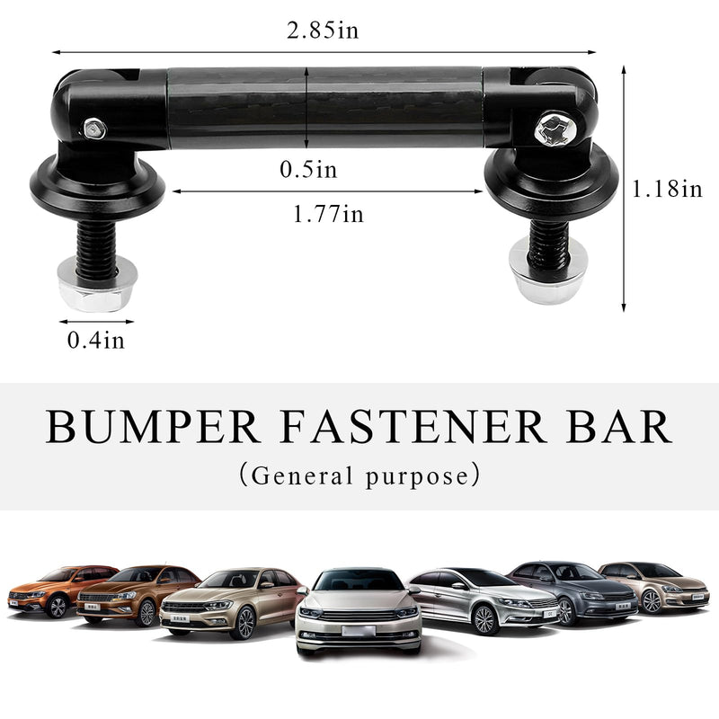 2 PCS 45mm Car Bumper Protector Splitter Strut Rod, Adjustable Front Rear Bumper Lip Strut Brace Rod, Carbon Fiber Universal Bumper Support Bars Fasteners Lever, Car Accessories (Black)