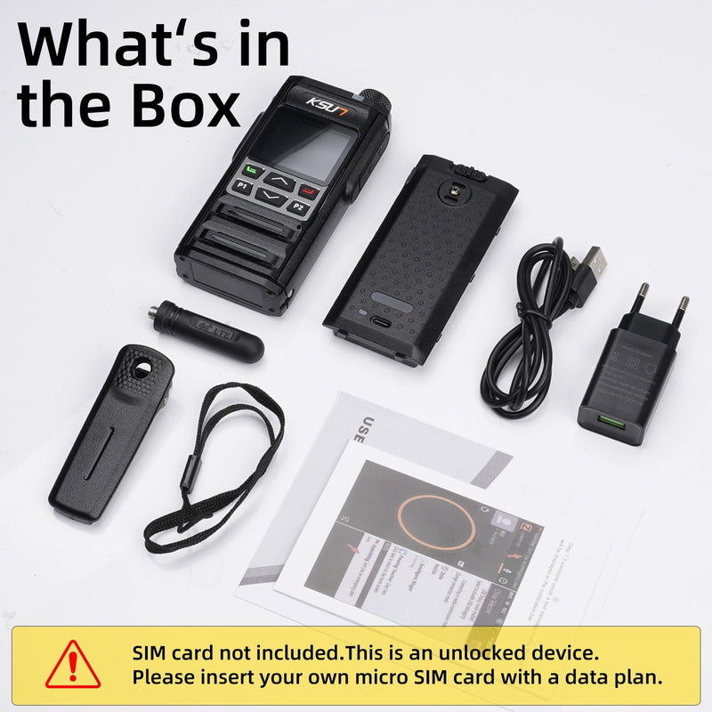KSUN 4G PoC Walkie Talkie,US Unlocked Smart Radio with Zello | Android 8.1 OS,WiFi & Bluetooth.Real Push-to-Talk via Zello App.Rugged design for construction,truck fleets,outdoor teams.