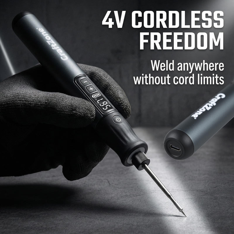 Cordless Soldering Iron Kit, Cordless Soldering Iron with Auto Sleep, 7s Fast Heating, USB-C Rechargeable Soldering Pen, 392°F-842°F Adjustable Temperature, 3 Precision Tips, 3000mAh Battery 001