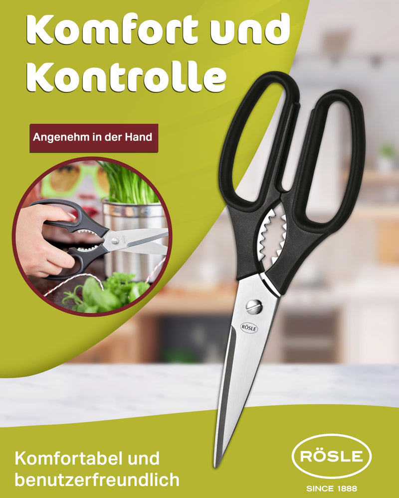 Rosle Scissors, for the Kitchen, for Cooking, Stainless Steel Blade, 22 cm, 96290 Kitchen Shears