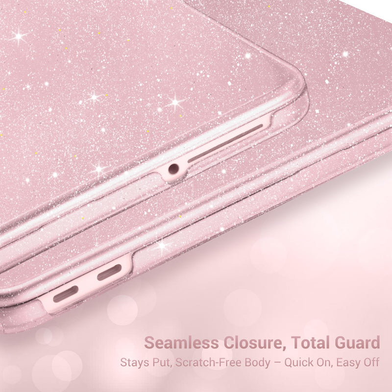 MOSISO Compatible with MacBook Neo Case 13 inch 2026 A3404 A18 Pro Chip | Crack-Resistant Protective Sparkly Hard Shell Case&Keyboard Cover&Screen Film, Glitter Cover, Blush
