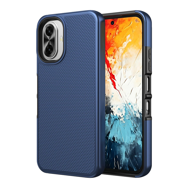 Phone Case for TCL K70 5G/TCL K70 XE with Screen Protector Blue | TCL K70 Phone Case Dual Layer Silicone Heavy Duty Protection Rugged Military Grade Shockproof Design Blue