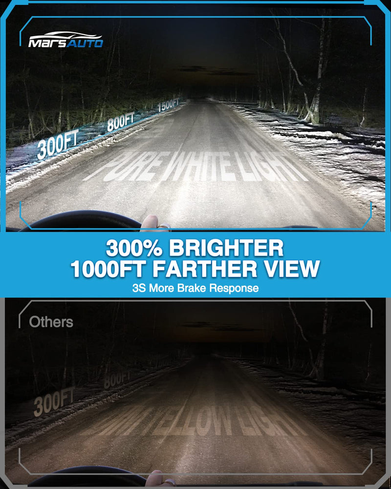 Marsauto D3S HID Bulbs, 6000K Cold White, Xenon Bulb, 3500 Hours Longevity, Waterproof Design, Up to 350% Brightness, 5 Minutes Installation, Pack of 2 D3S 6000K