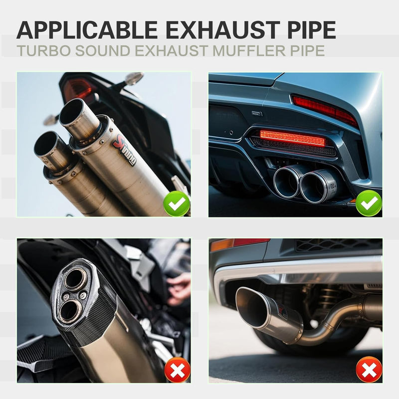 Aluminum Alloy Universal Turbo Sound Exhaust Muffler Pipe Whistle Car Roar Maker Red (balck, XL) balck