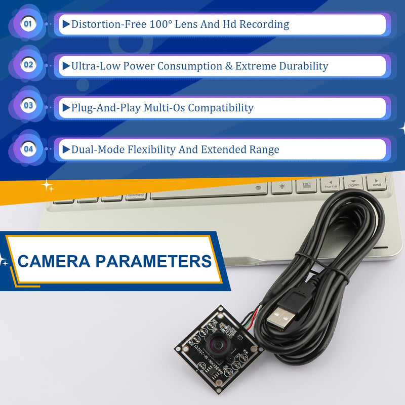 3 PCS OV9732 Camera Module 100 Degrees for Autodarts Dart Camera System 1280x720 30fps Face Detection Image Capture 2m Cable Usb2.0 Output Fit WinXP/7/8/10/Linux
