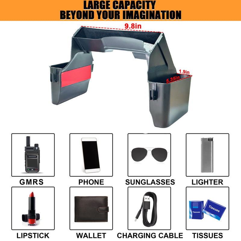 JVMA Center Console Organizer Gear Shift Tray for Jeep Gladiator Accessories and Jeep Wrangler JL JLU 2025 2024 2023 2022-2018 Rubicon Sahara 4xe Storage Box Hook (US Patent) Interior L