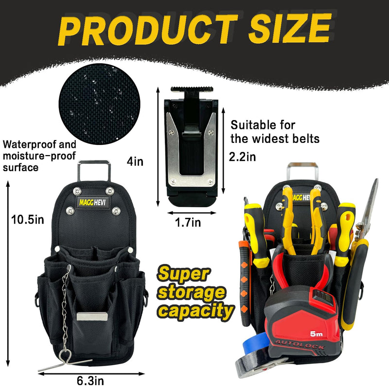 [MAGG HEVI] Tool Pouch with Belt Clip, Quickly Attach and Release from Tool Belts, Utility Tool Organizer Pouch for Electrician, Carpenter, Construction, Technician