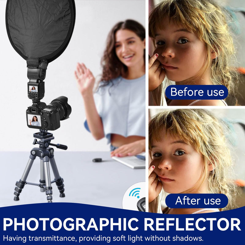 Flash Diffuser Light Softbox, Mini Portable Round Beauty Dish Disc Light Reflector Camera Flash Reflector Photography Accessories (40cm) 40cm
