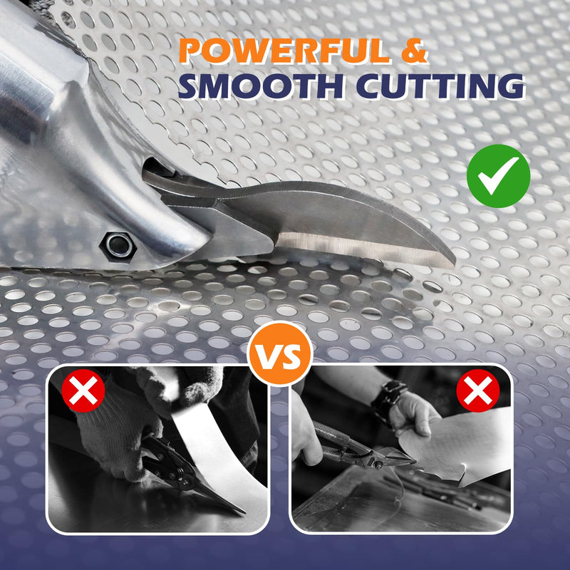 VLOXO Drill Metal Shear Attachment Shear Metal Cutter with 360-Degree Pivoting Head Cordless Electric Drill Attachment Professional Metal Cutting Tool for Cuts Iron Sheet Aluminum and Copper
