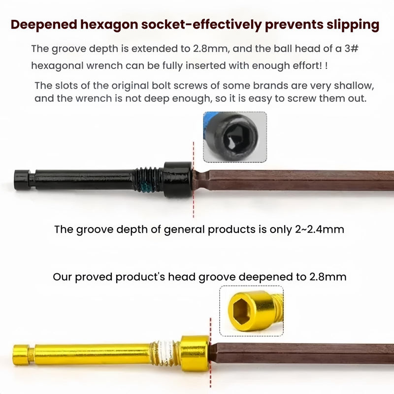 Bicycle Brake Caliper Screw Pin for Road Mountain Bike Brake M4x25mm Steel Construction 2.8mm Deep Hex Socket (Purple) Purple
