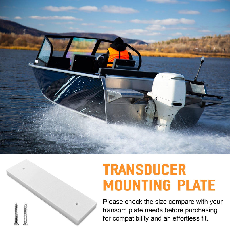 Transducer Mounting Plate Boat Transducer Mounting Board Hardware Kit UV Resistant Marine-Grade Transducer Mounting Block Kit - 0.8 inch Thickness (White)