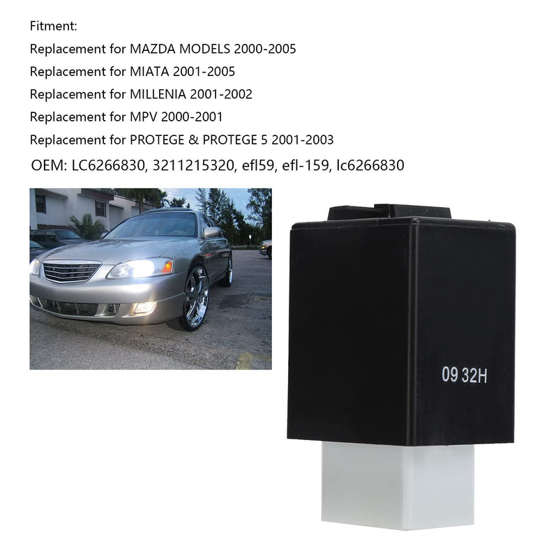 Acouto Turn Hazard Flasher Car Turn Hazard Flasher Relay Module LC6266830 Hazard Warning Flasher Relay Replacement for 2000?2005 for Miata 2001-2005