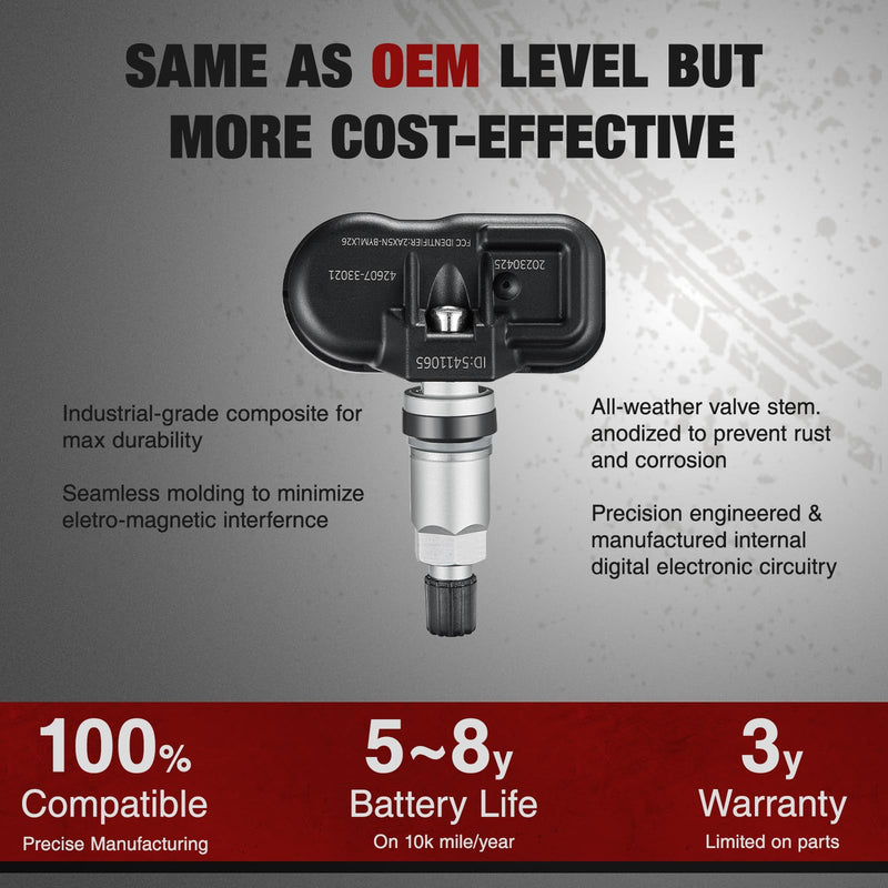 BDFHYK Upgrade TPMS Sensor 315Mhz Tire Pressure Monitoring System Compatible with Toyota 4Runner Avalon Camry Corolla FJ Cruiser Highlander Land Cruiser Matrix Prius V RAV4 Sequoia Tacoma Tundra Yaris 4260735010
