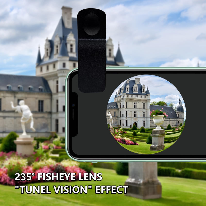 Fisheye Lens 235° Phone Camera Lens, Fish Eye Lens for iPhone 14 13 12 X XR Pixel Samsung Smartphone,Clip on Cell Phone，Funny Photos Fisheye-Blue