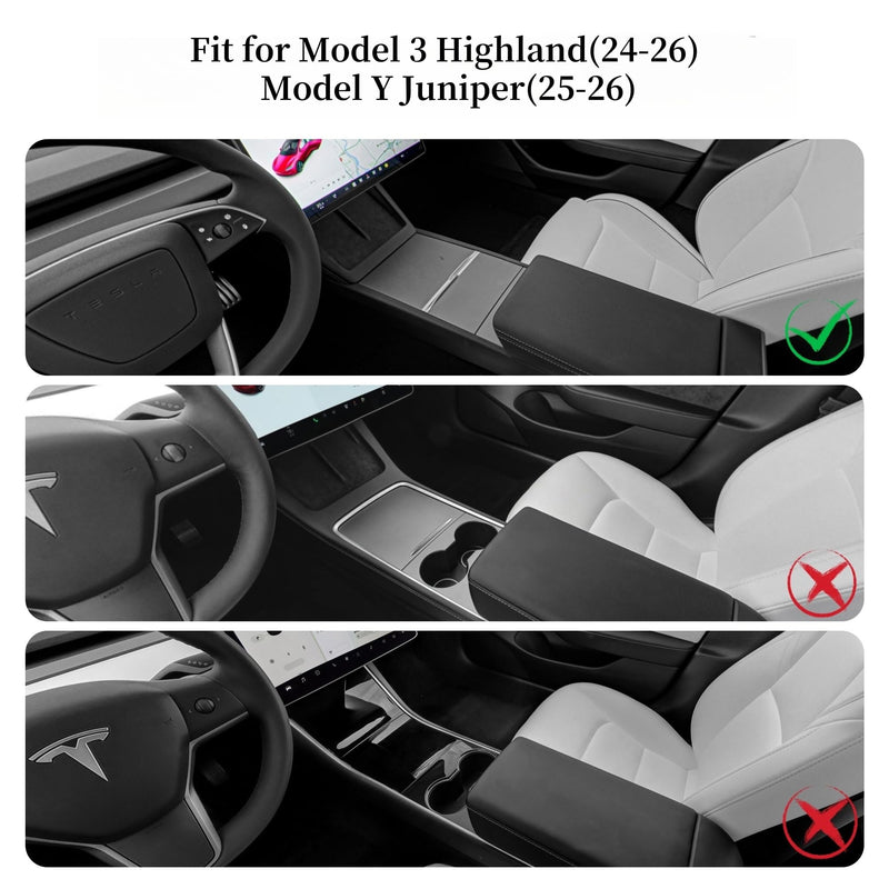 frani Center Console Wrap (Genuine Carbon Fiber Edition) Designed for Tesla Model 3 Highland 2024-2026/Model Y Juniper 2025-2026,Tesla Center Console Cover for Model 3/Y Refresh M3 Highland(23-26)/MY Juniper(25-26) Genuine Carbon Fiber