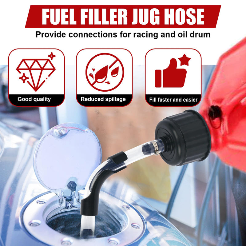 Racing Fuel Jug Hose and Cap kit, Racing Fuel Jug Cap for VP Racing Fuel Jug 5.5 Gallon, Racing Fuels 3042 Replacement Jug Cap, Gas Can Spout Hose Bender - 1Set