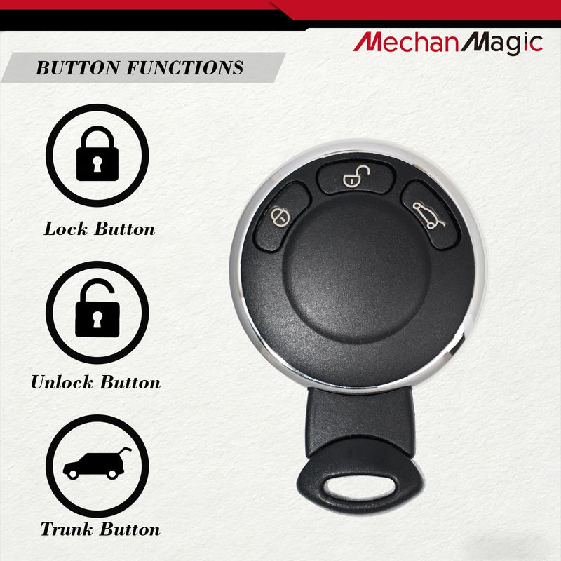 Key Fob Replacement Fits for Mini Cooper Countryman Paceman | 2006-2014 KR55WK49333 Keyless Entry Remote Control 3 Button Smart Key (Set of 2)