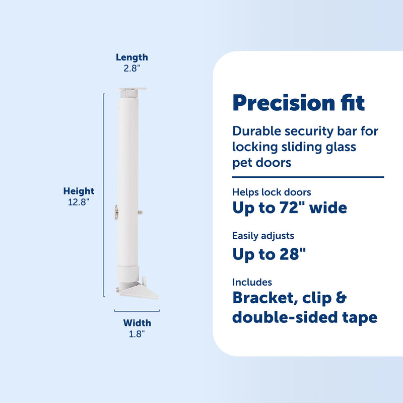PetSafe Sliding Glass Pet Door Security Bar - Easy to Install - Lock Your Dog Door - Compatible with PetSafe Pet Doors - Up to 72' Wide