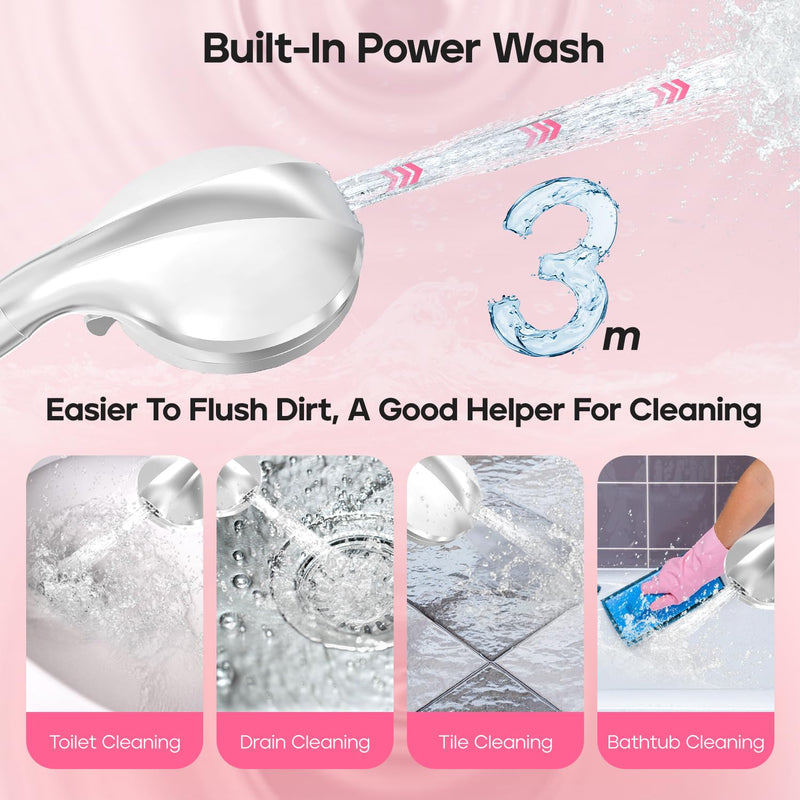 Filtered Shower Head with Handheld, High Pressure 9 Settings Shower Filter Head for Hard Water, Built-in Power Spray,Hard Water Filter Showerhead-Remove Chlorine-Dry Skin,Hair(Premium Chome) Premium Chome