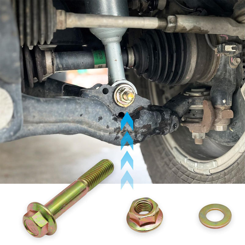 Front Shock Lower Bolt Kit for Toyota 4Runner 1996-2021, FJ Cruiser 2007-2014, Lexus GX460 2010-2021, GX470 2003-2009 - Class 10.9 Hardened Steel, Yellow Zinc Coated Front