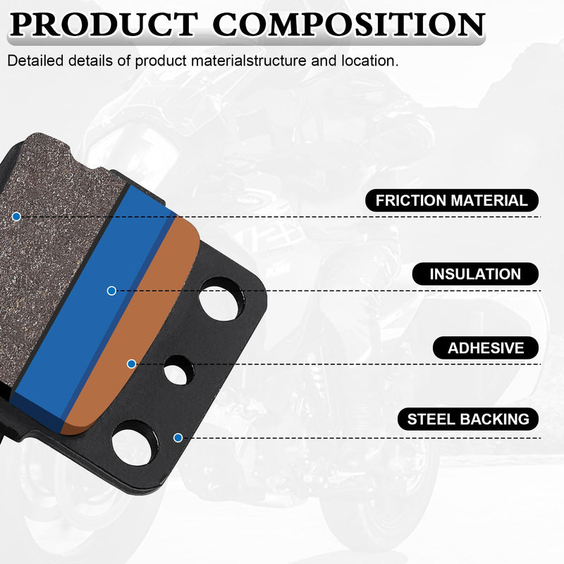 400EX Rear Brake Pads for Honda TRX400X 300EX for Yamaha Raptor 350 660R Banshee Warrior Wolverine 350 Blaster for Kawasaki klx140 kx85 kx100 kx80 kx112 Heavy Duty