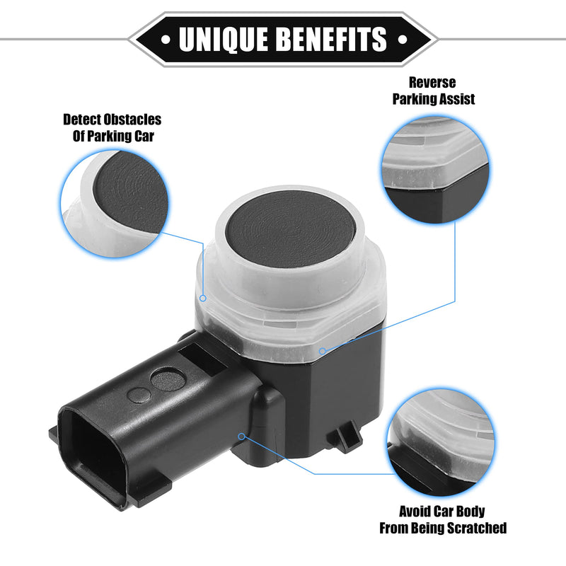 4 Pcs Reverse Parking Assist Sensor Compatible for Ford Explorer 2011-2015, for Ford Flex 2013-2019, Durable ABS Plastic Black Rear Bumper Parking Assist Sensor