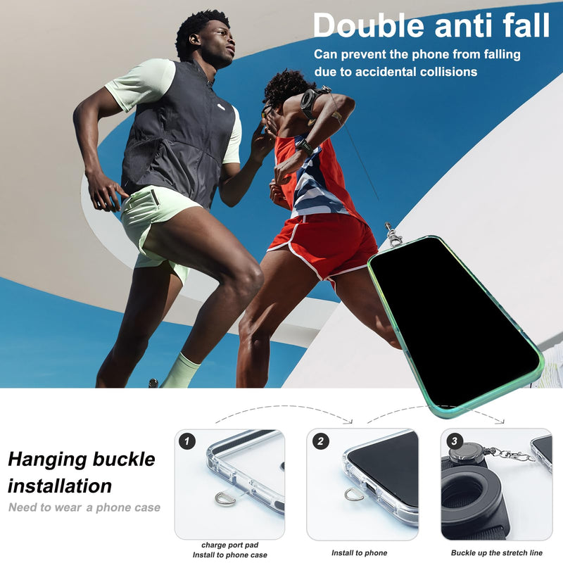 Running Phone Holder-N52 Magnetic Armband&Wrist Mount, Retractable Tether | Telescopic Anti-Drop Lanyard/360° Rotatable/ Anti-Drop/Universal/for iPhone/for Samsung/for Android Phones Black