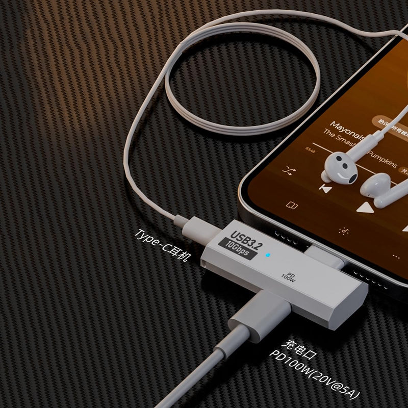 USB C Splitter 2 in 1 Adapter, 100W PD Fast Charging & 10Gbps Data Transfer | USB C OTG Adapter, USB C Male to Dual Female Extender for iPhone 15 Pro Max, Steam Deck, MacBook, iPad, Galaxy S24
