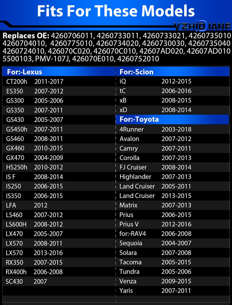 4260706011 Pre-Programed Tire Pressure Sensor Fit for:-Toyota Prius 2006-2015 Corolla Venza Camry for:-RAV4 Tacoma Tundra 4Runner for:-Lexus IS250 LX570 ES350 for:-Scion 315MHz TPMS (4) 4260706011(4) Metallic Black