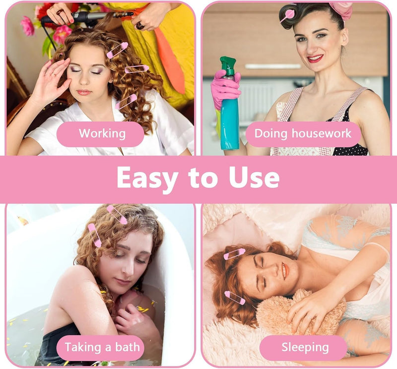 29 Pack Foam Hair Rollers, Sponge Curlers for Heatless Styling, Soft Small 6.8cm Rollers for Fine & Thin Hair, Overnight Sleep in Curls for Women & Children, Pink Hair Roller Set