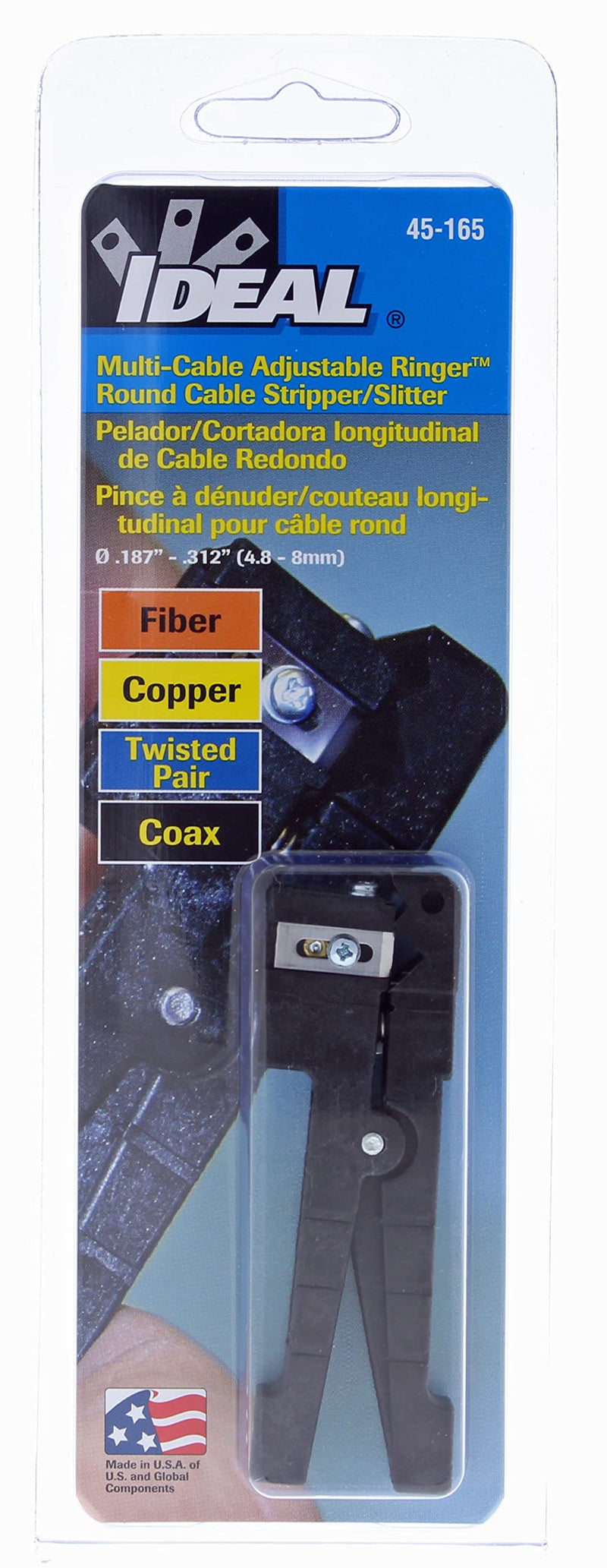 IDEAL Electrical 45-165 Cable Stripper,3/16 to 5/16 in Round Cables 3/16" - 5/16" Cables