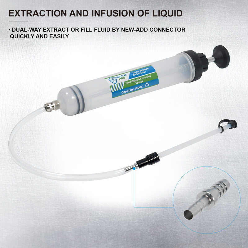 Engine Oil Extractor Pump Brake Fluid Extraction Syringe Vacuum Filling and Extracting Pump Capacity 500CC
