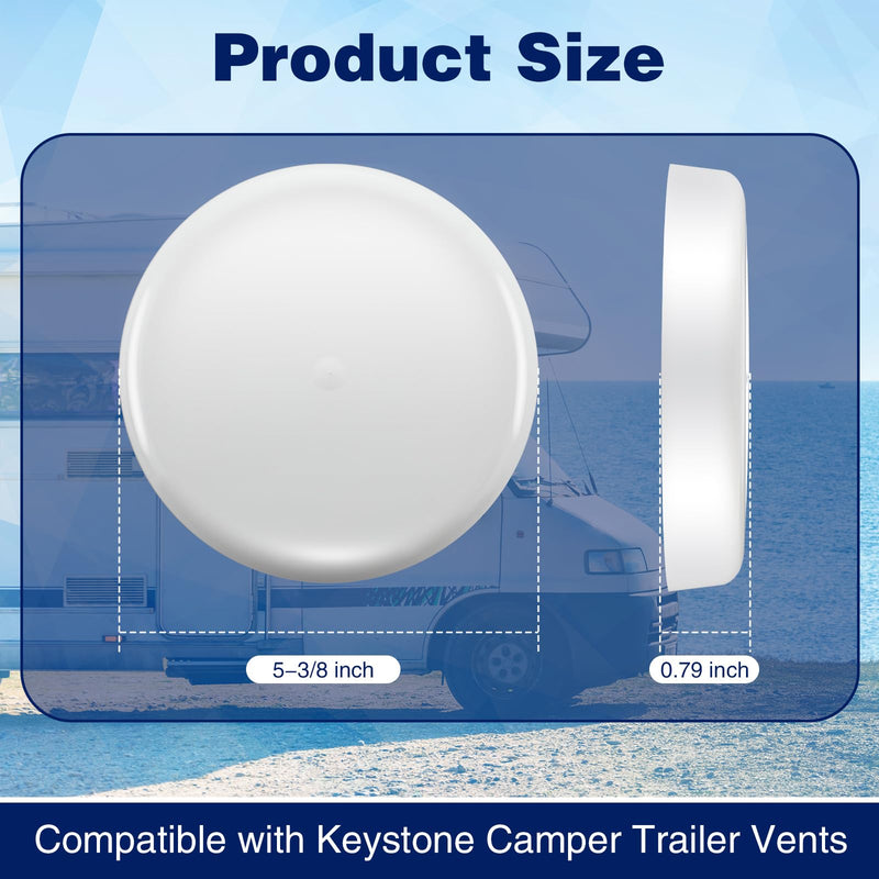 2 Pack RV Mushroom Vent Cap Compatible with Keystone Camper Trailer, RV Mushroom Roof Vent, Motorhome Water Guard for Vehicle Plumbing Ventilator Cap (Fan Base Not Included) (White) 2 White