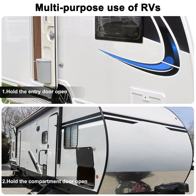  [AUSTRALIA] - 2 Pcs RV Door Holder Magnetic Baggage Door Catch Latch to Keep Door Open, RV Door Stopper for Motorhome Travel,Travel Trailers, Camper (White) White